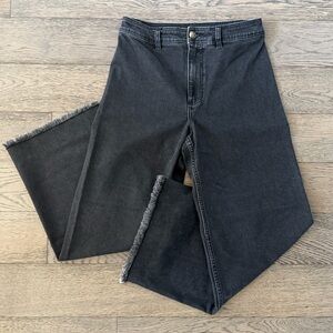 Billabong Black Wide Leg Frayed Hem Jeans